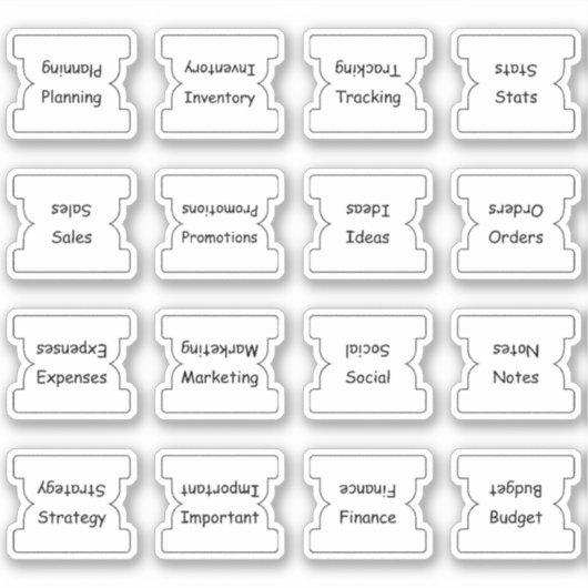 Business Index Tabs Binder Dividers Functional シール (正面)