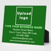 Business information on green rectangular plaque フォトプラーク (側面)