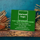 Business information on green rectangular plaque フォトプラーク (側面)