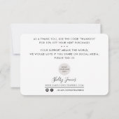 BUSINESS INSERT モダン感謝していyou cute red pink サンキューカード (裏面)