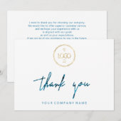 Business Insert Card Logo Blueをスクリプトでお知らせ 招待状 (正面/裏面)