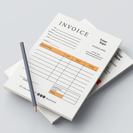 Business Invoice Sales Receipt Social Mediaアイコン ノートパッド