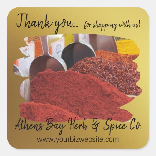 Business Labelにショッピングしていただき、ありがとうございます スクエアシール (正面)