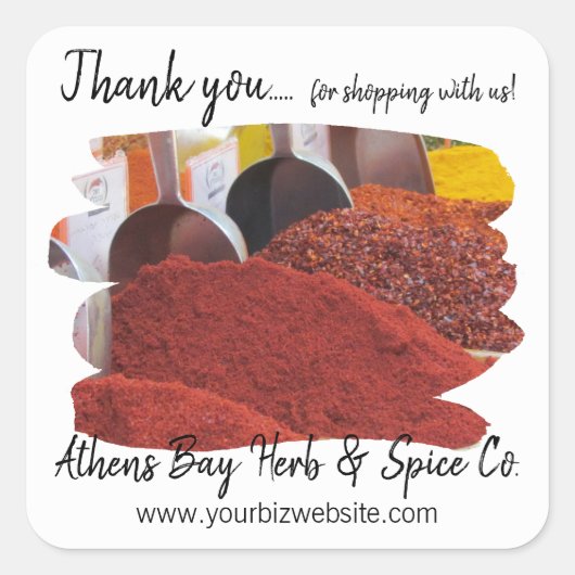 Business Labelにショッピングしていただき、ありがとうございます スクエアシール (正面)