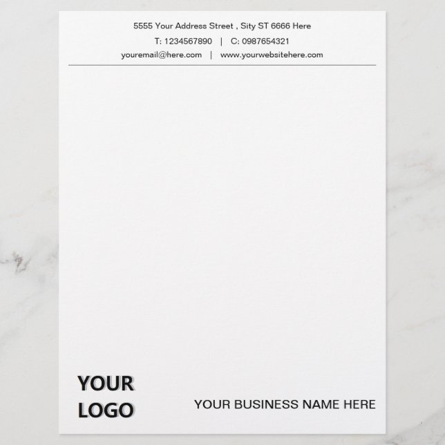 Business Letterheadロゴ名アドレス連絡情報 レターヘッド (正面)