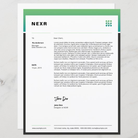 Business Letterhead Template (正面/裏面)