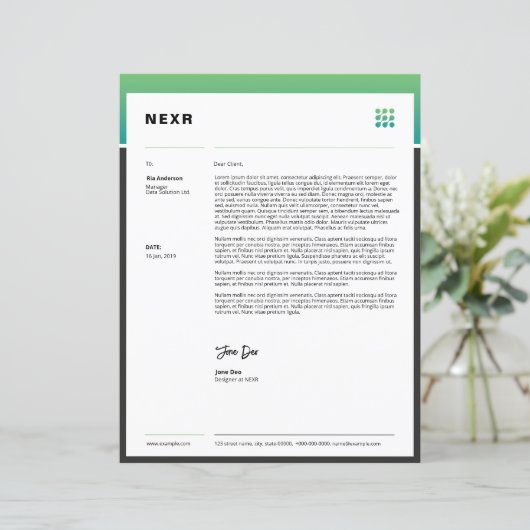 Business Letterhead Template (スタンド正面)