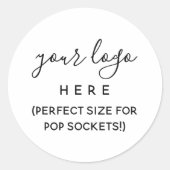 Business Logoステッカーカスタムブランディングポップ・アートのソケット ラウンドシール (正面)