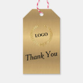 Business Logo会社の金ゴールドつるラベル（文字列型） ギフトタグ (正面)