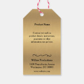 Business Logo会社の金ゴールドつるラベル（文字列型） ギフトタグ (裏面)