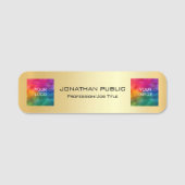 Business Logo従業員の写真はこちらパーソナライズされた 名札 (正面)