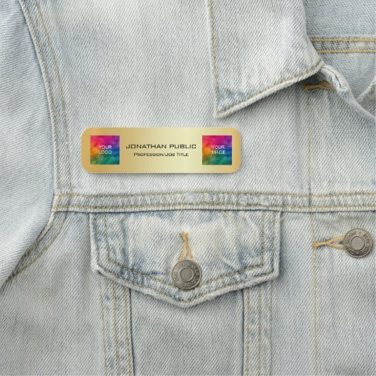 Business Logo従業員の写真はこちらパーソナライズされた 名札 (インサイチュ)