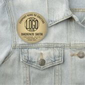 Business Logo従業員IDメタリックフェイク金ゴールドラウンド 名札 (インサイチュ)