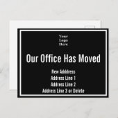 Business Logo白黒Our Officeが移動しました ポストカード (正面/裏面)