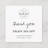 Business Logo モダン Chic Thank You 割引カード (正面)