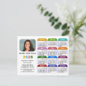 Business Logo 2025カレンダーモダン黒カラフル シーズンポストカード (スタンド正面)