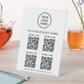Business Logo 4 QR Codes 台座サイン (インサイチュ)
