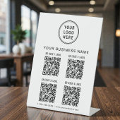 Business Logo 4 QR Codes 台座サイン