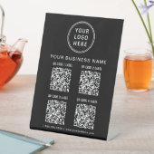 Business Logo 4 QR Codes Black 台座サイン (インサイチュ)