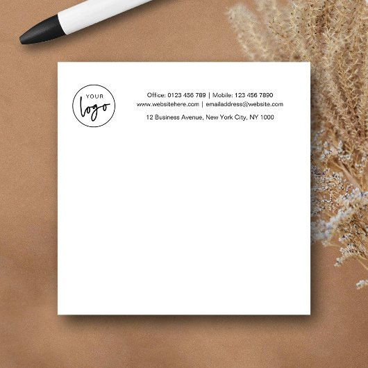 Business Logo & Address Minimal Corporate Branded ポストイット