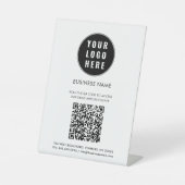 Business Logo and QR Code Custom 台座サイン (正面)