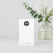 Business Logo and QR Code Earrings Display Card ロイヤリティカード (スタンド正面)