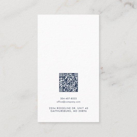Business Logo and QR Code Earrings Display Card ロイヤリティカード (裏面)