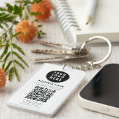 Business Logo and QR Code Modern キーホルダー (正面右)