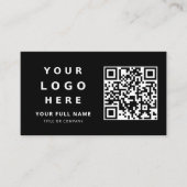 Business Logo And Qr Code Simple Minimalist Black 名刺 (正面)