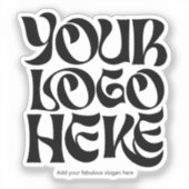 Business Logo and Text Water-proof Clear シール (正面)