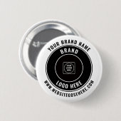 Business Logo and Website Custom Branding Button 缶バッジ (正面&裏面)