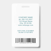 Business Logo Barcode Custom Employee Staff Tag バッジ (裏面)