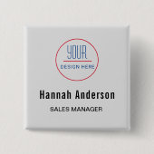 Business Logo Basic Employee Staff Nameバッジ 缶バッジ (正面)