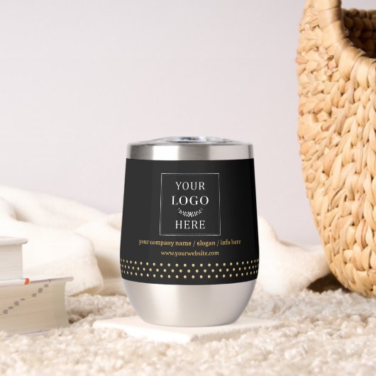 Business Logo Black Gold Dots Branded (リビング (回転後))