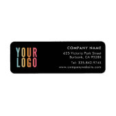 Business Logo Black Return Address Label ラベル (正面)