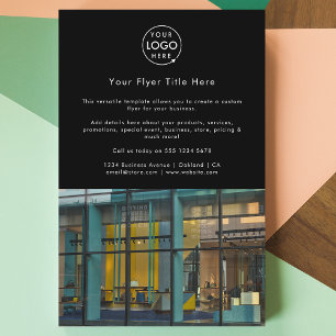 Business Logo   Black Stylish Modern Photo チラシ