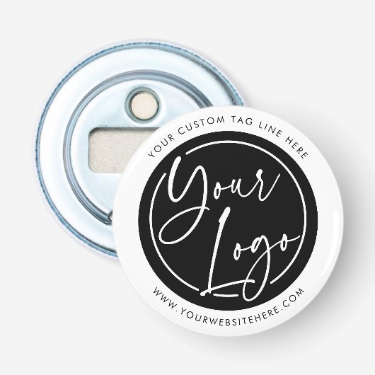 Business Logo Black & White Promotional Gift 栓抜き (正面)