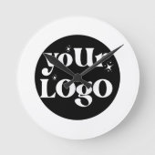 Business Logo Branded ラウンド壁時計 (正面)
