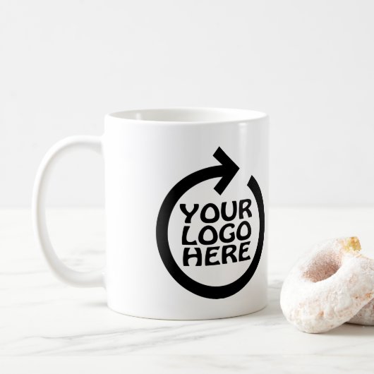 Business Logo Branded Personalized コーヒーマグカップ (ドーナツ)