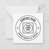 Business Logo & Branding White Note Card ノートカード (裏面)