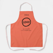 Business Logo Bright Red Employee Staff Name Apr エプロン (正面)