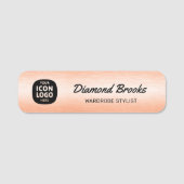 Business Logo Brushed Copper Professional ID  名札 (正面)