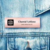 Business Logo Brushed Rose Gold Professional ID 名札