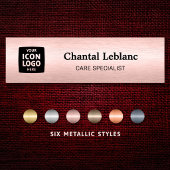 Business Logo Brushed Rose Gold Professional ID 名札
