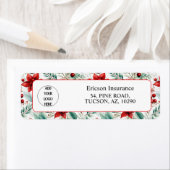 Business Logo Christmas Greenery Return Address ラベル (インサイチュ)