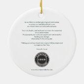 Business Logo Christmas Modern Corporate Festive セラミックオーナメント (裏面)