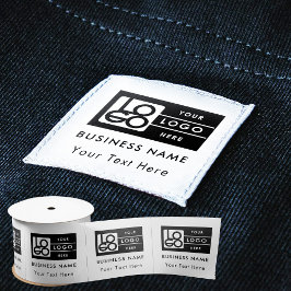 Business Logo Clothing Labels Sew On Sewing Tags サテンリボン
