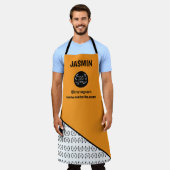 Business Logo Color Block Pattern Name Title エプロン (着用した状態)