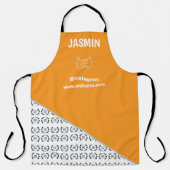 Business Logo Color Block Pattern Name Title エプロン (正面)