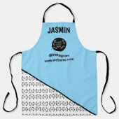 Business Logo Color Block Pattern Name Title エプロン (正面)